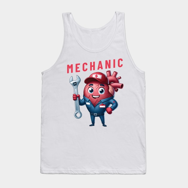 Heart mechanic funny gift for health workers Tank Top by Kicosh